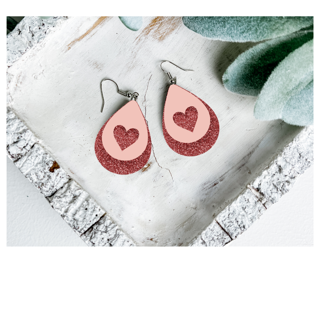 Valentine's Day Teardrop Dangle Earrings