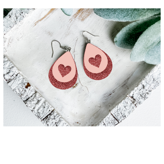 Valentine's Day Teardrop Dangle Earrings