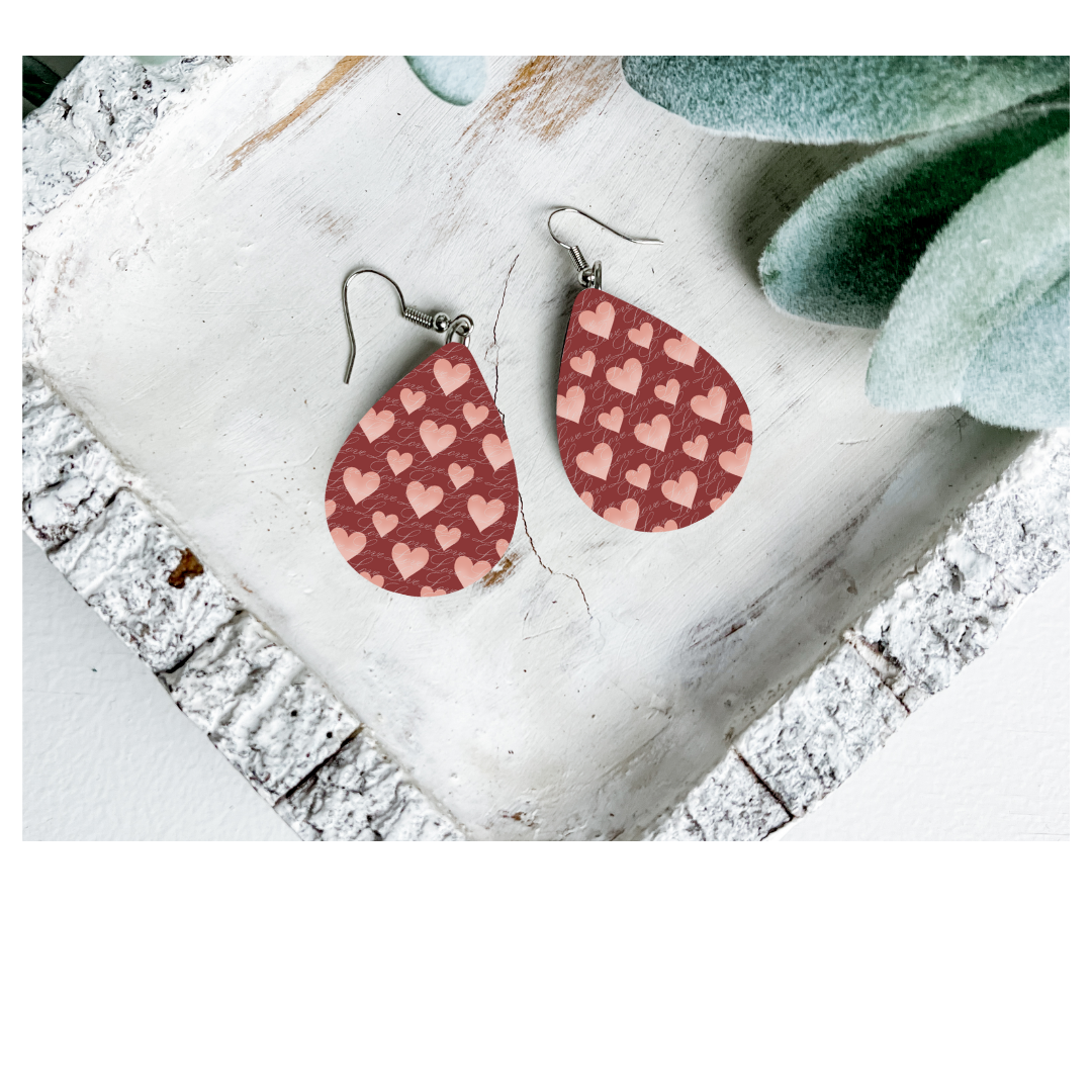 Valentine's Day Teardrop Dangle Earrings