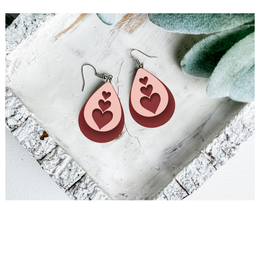 Valentine's Day Teardrop Dangle Earrings