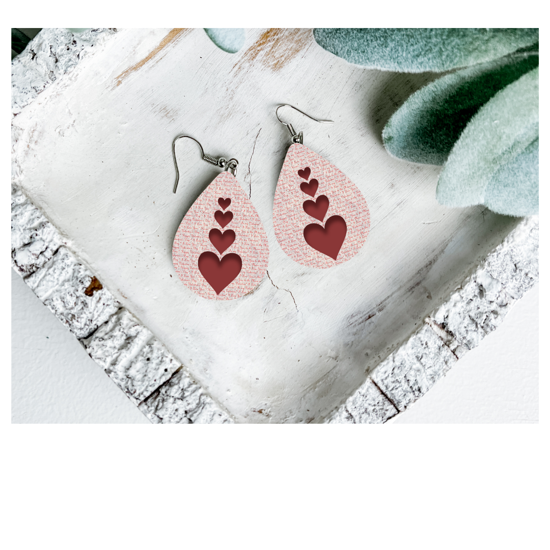 Valentine's Day Teardrop Dangle Earrings