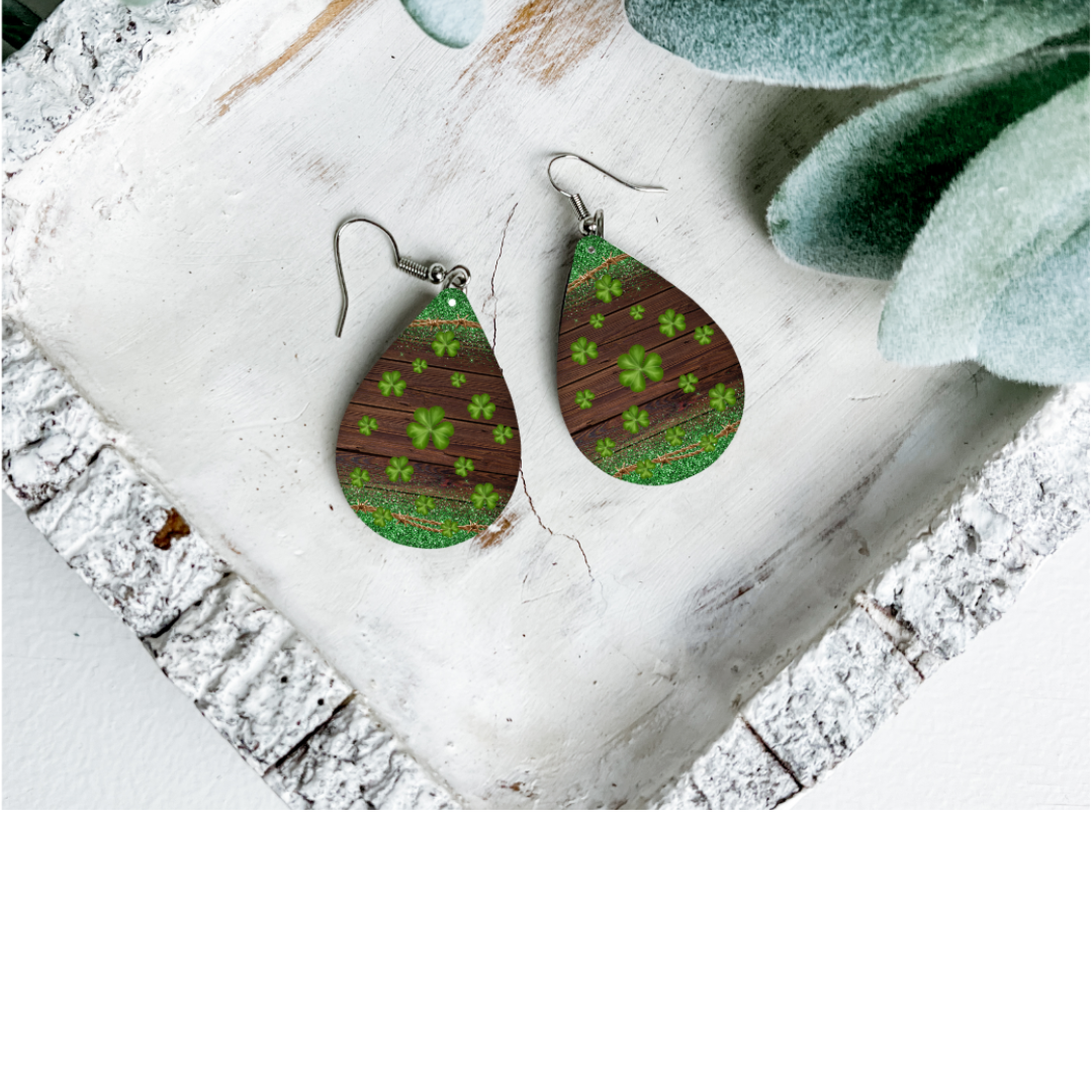 St. Patrick's Day Teardrop Dangle Earrings