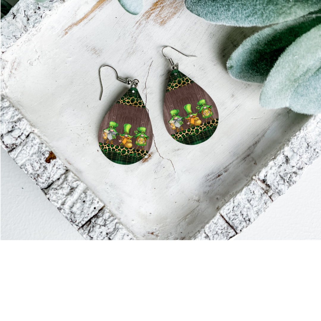 St. Patrick's Day Teardrop Dangle Earrings