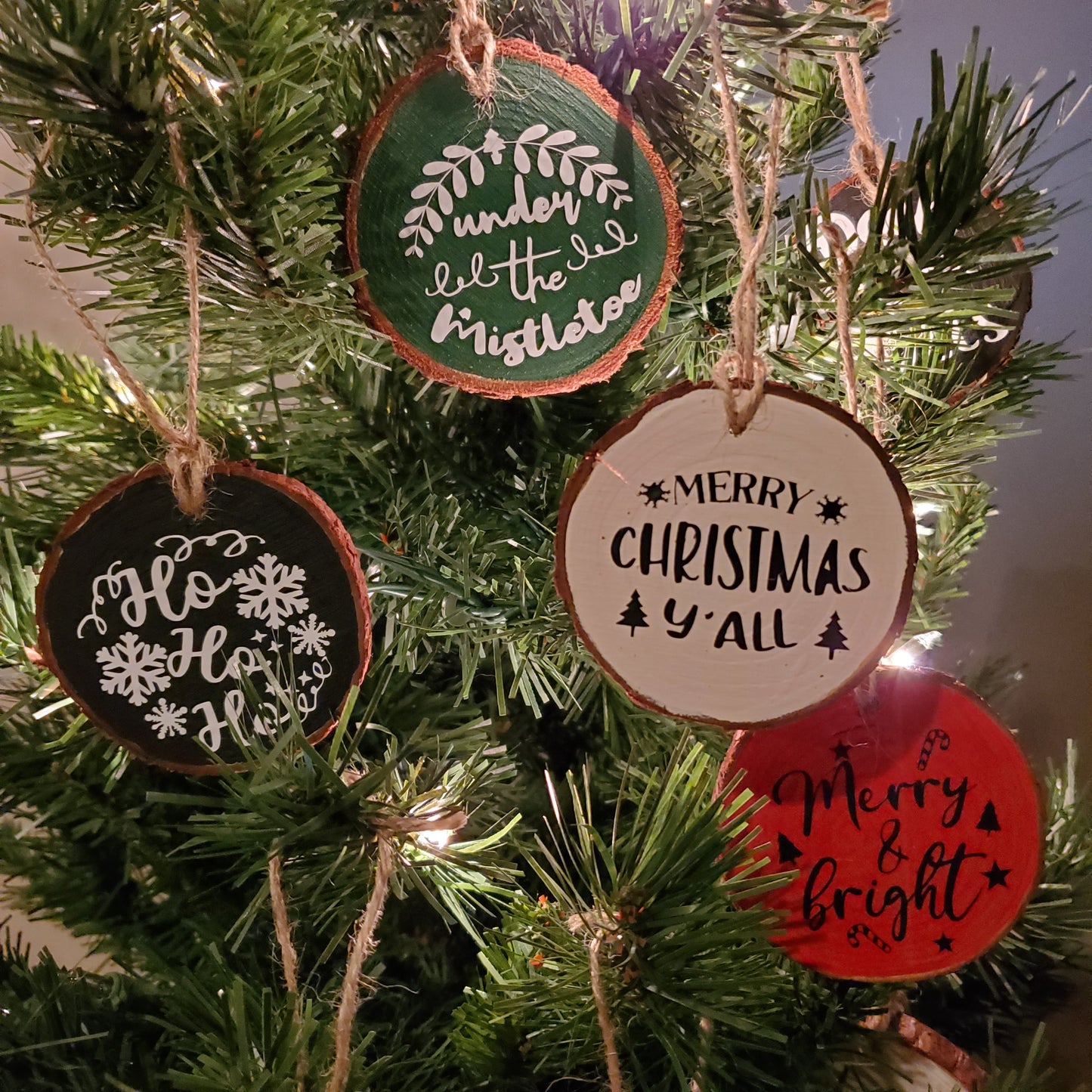 Wood Slice Christmas Ornaments