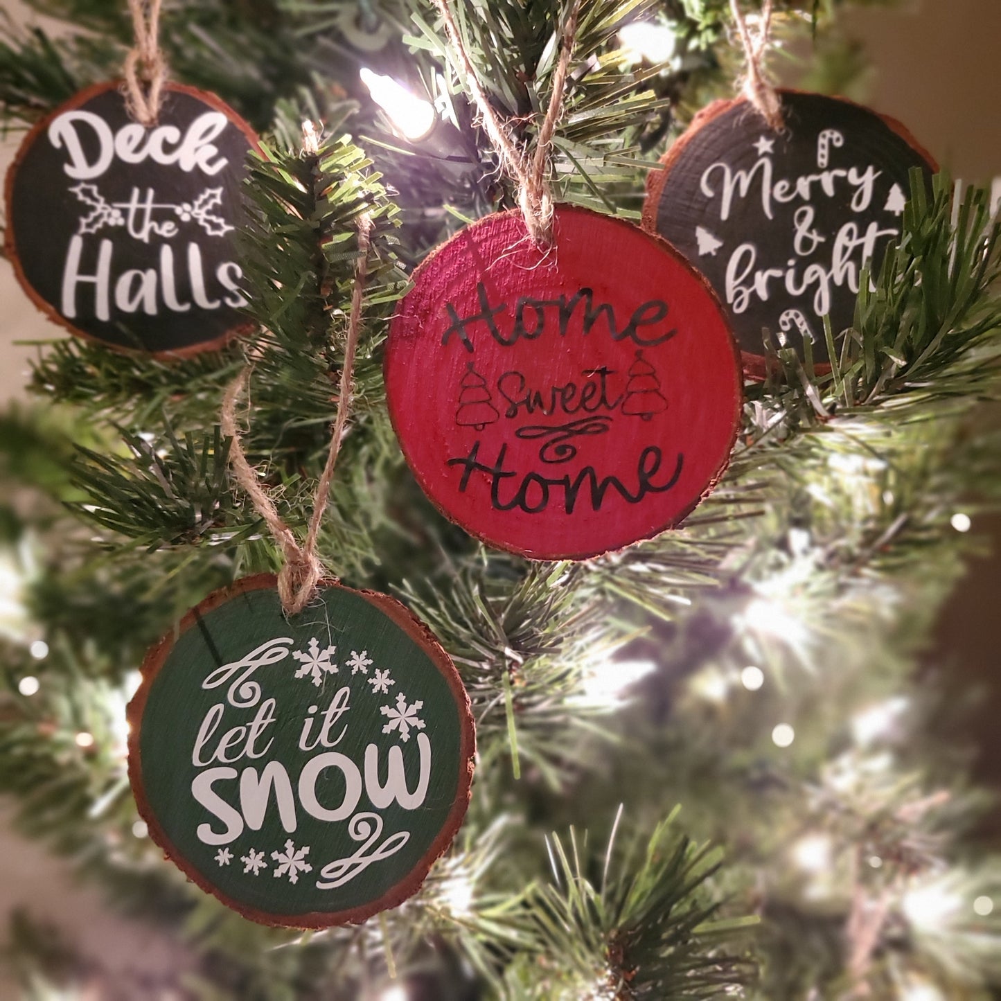 Wood Slice Christmas Ornaments