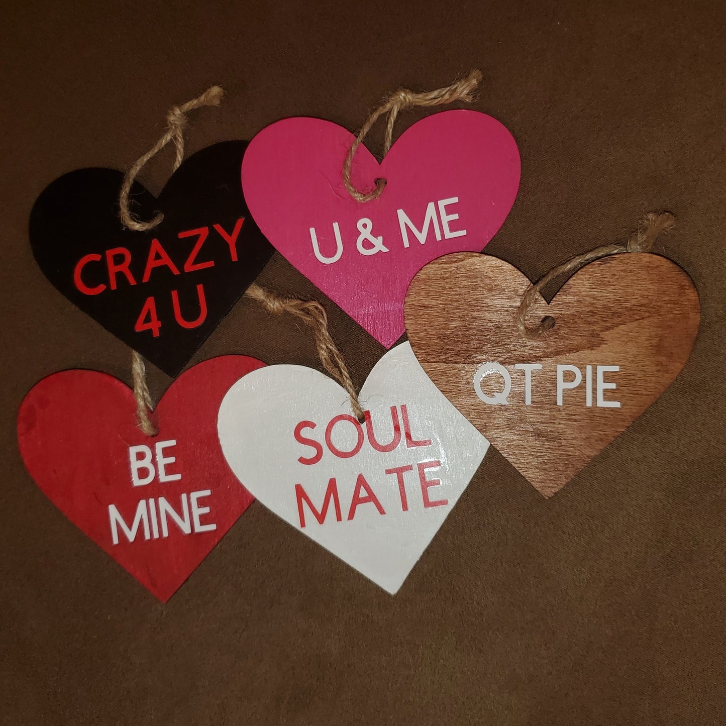 Personalized Valentine's Day Wood "Conversation" Hearts