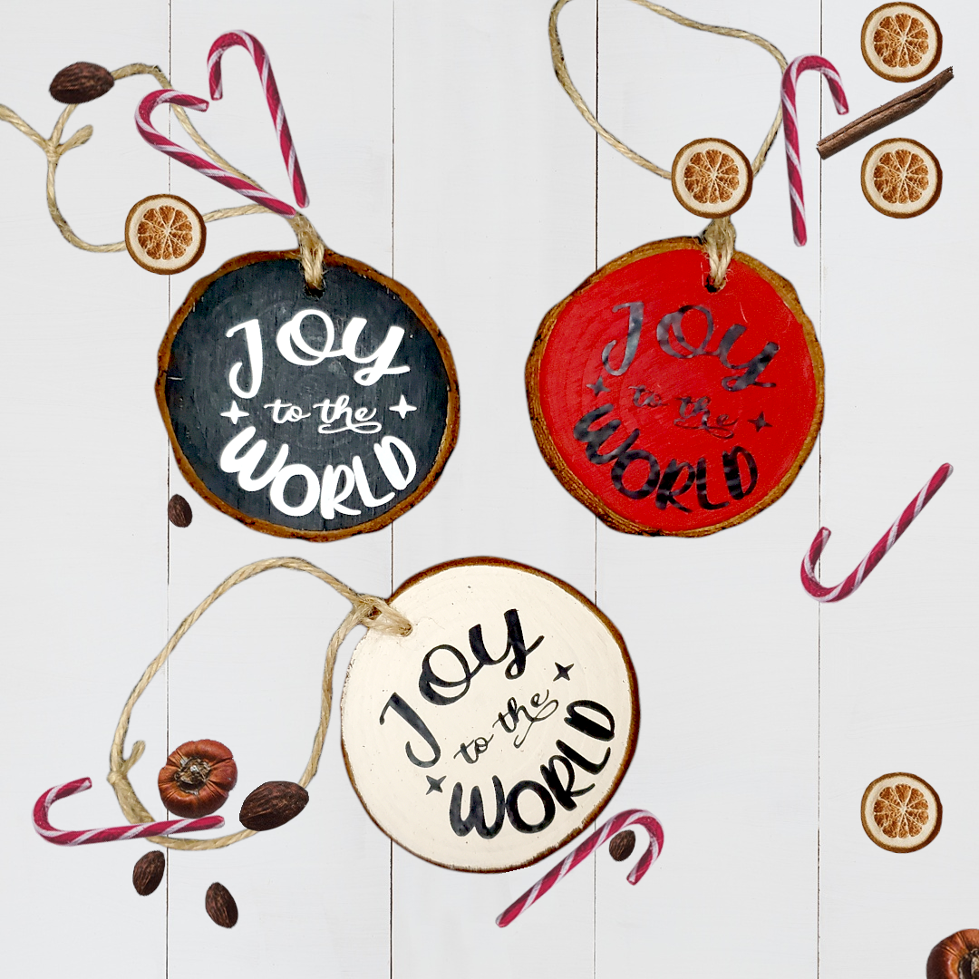 Wood Slice Christmas Ornaments