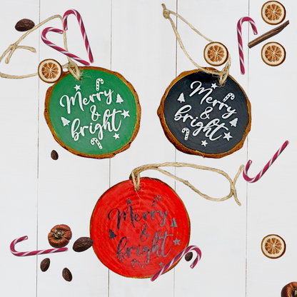 Wood Slice Christmas Ornaments