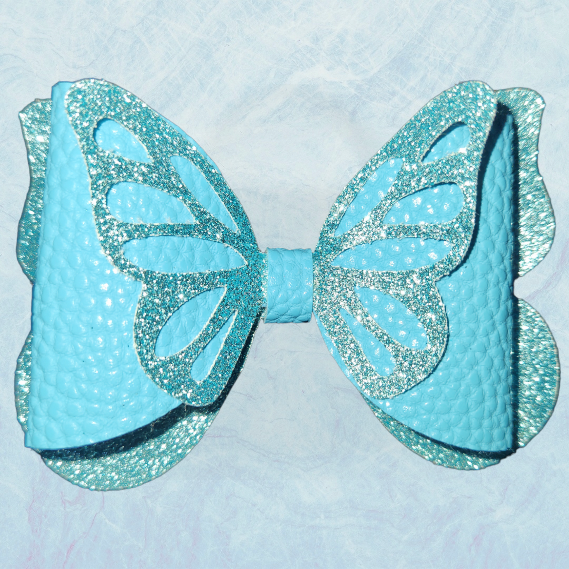 Butterfly Hair Bow Faux Lether