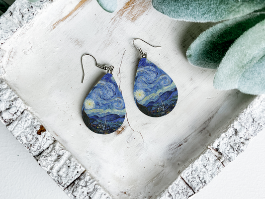 Van Gogh Reproduction Teardrop Dangle Earrings