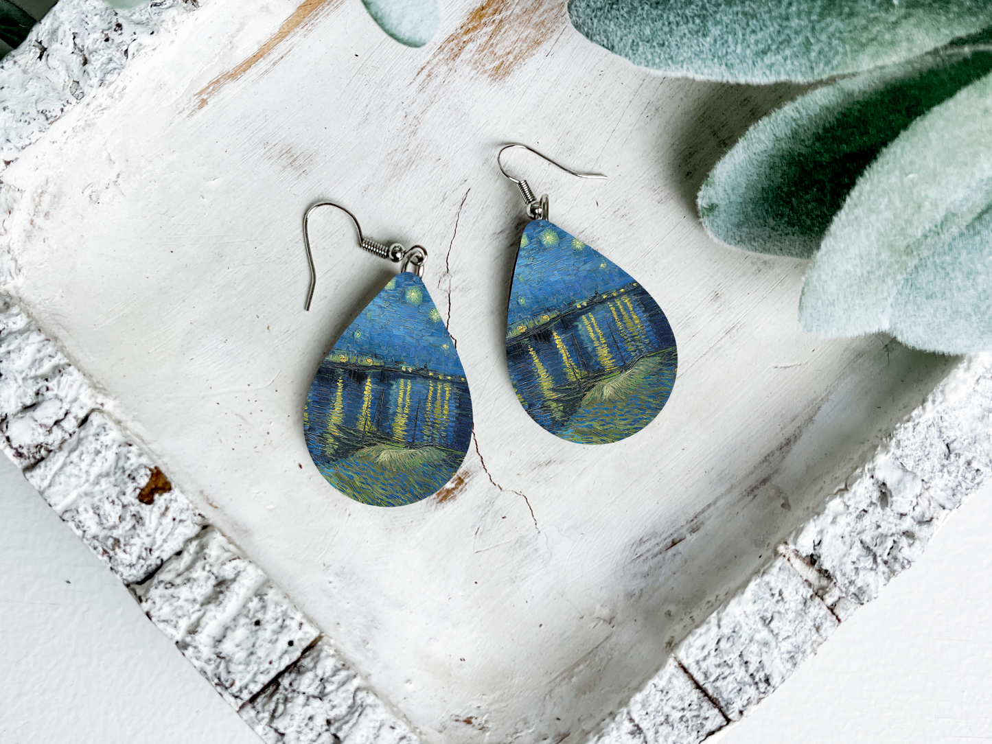 Van Gogh Reproduction Teardrop Dangle Earrings