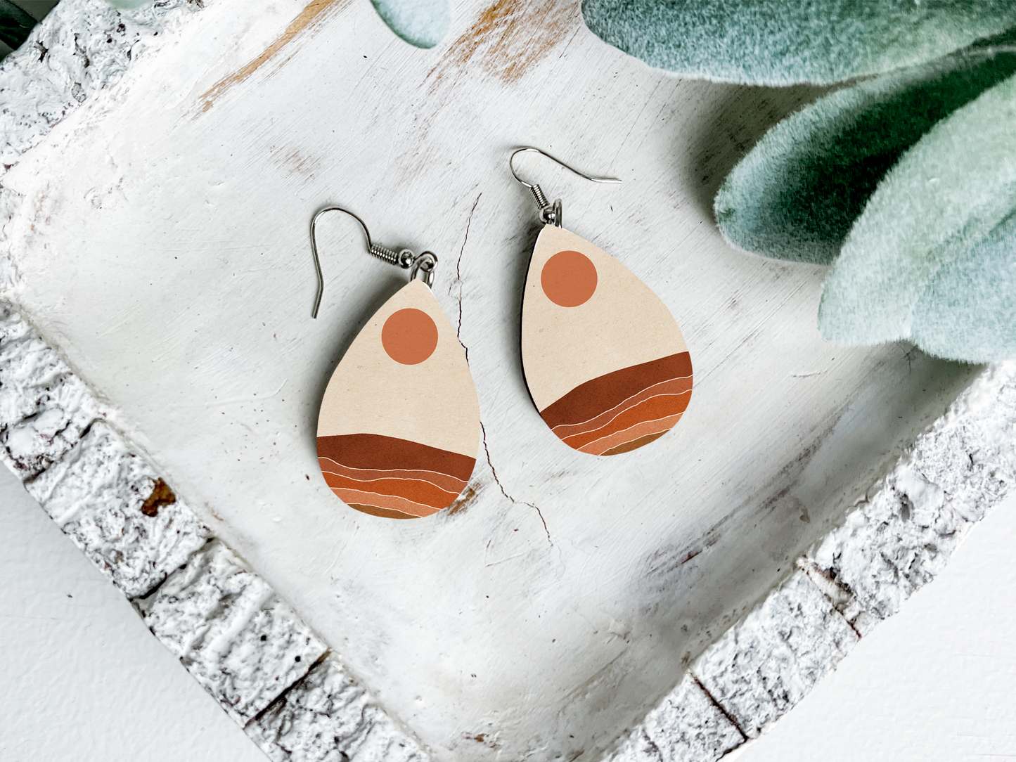 Desert Moon Boho Teardrop Dangle Earrings