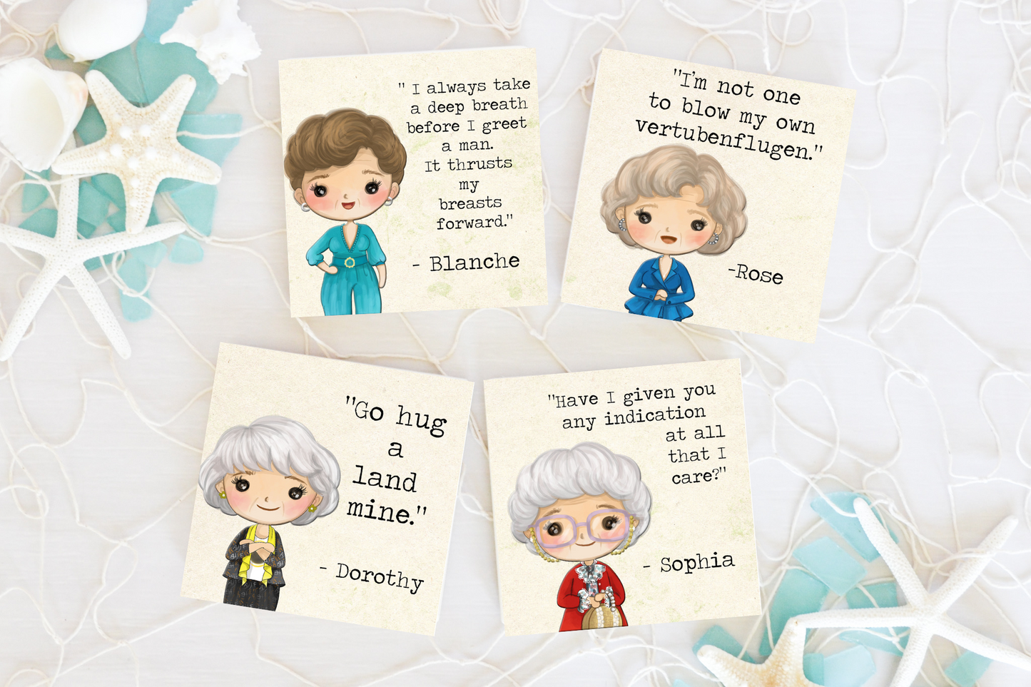 Golden Girls Ceramic Coasters - Square