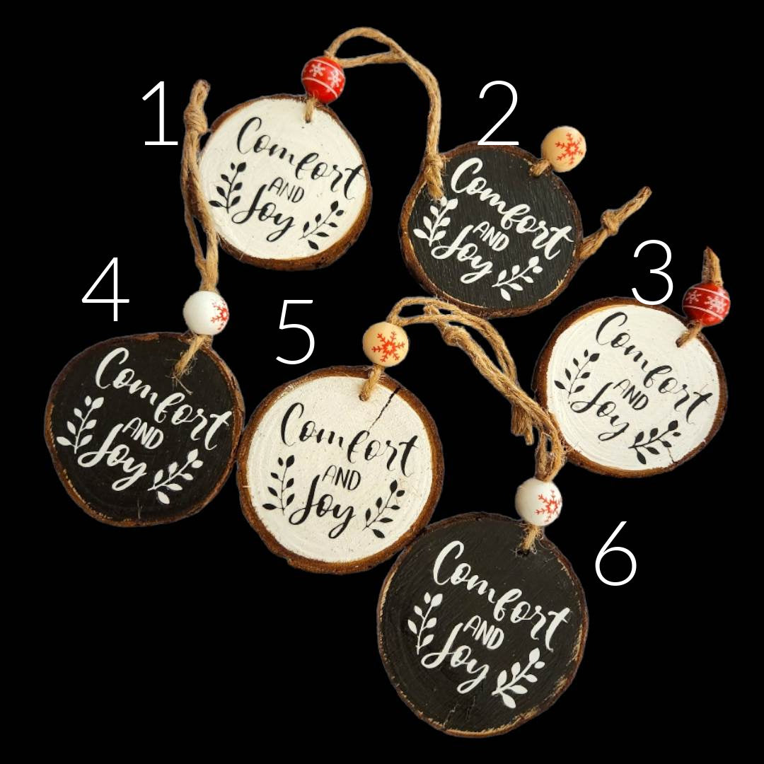 Wood Slice Christmas Ornaments - Decorative Bead