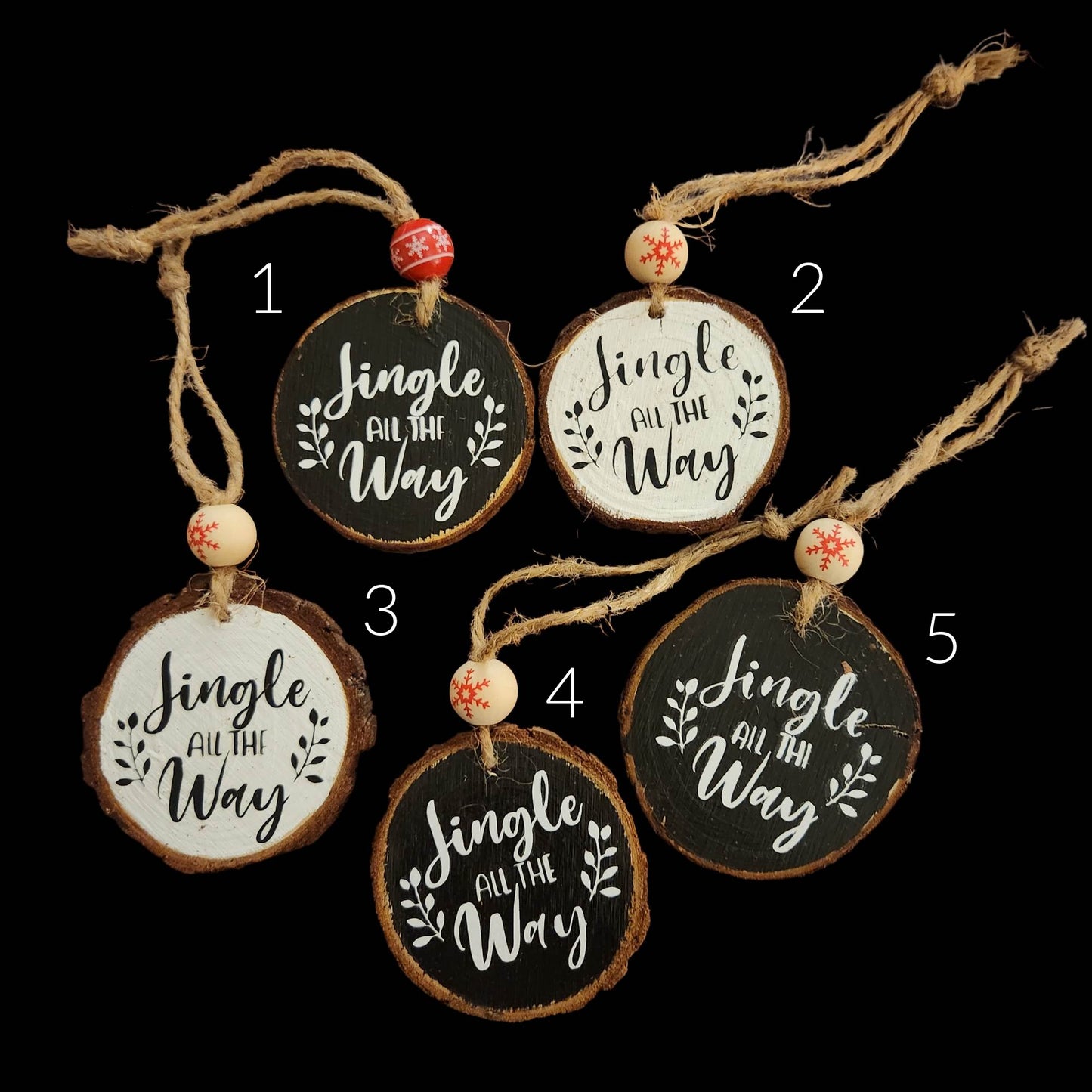 Wood Slice Christmas Ornaments - Decorative Bead