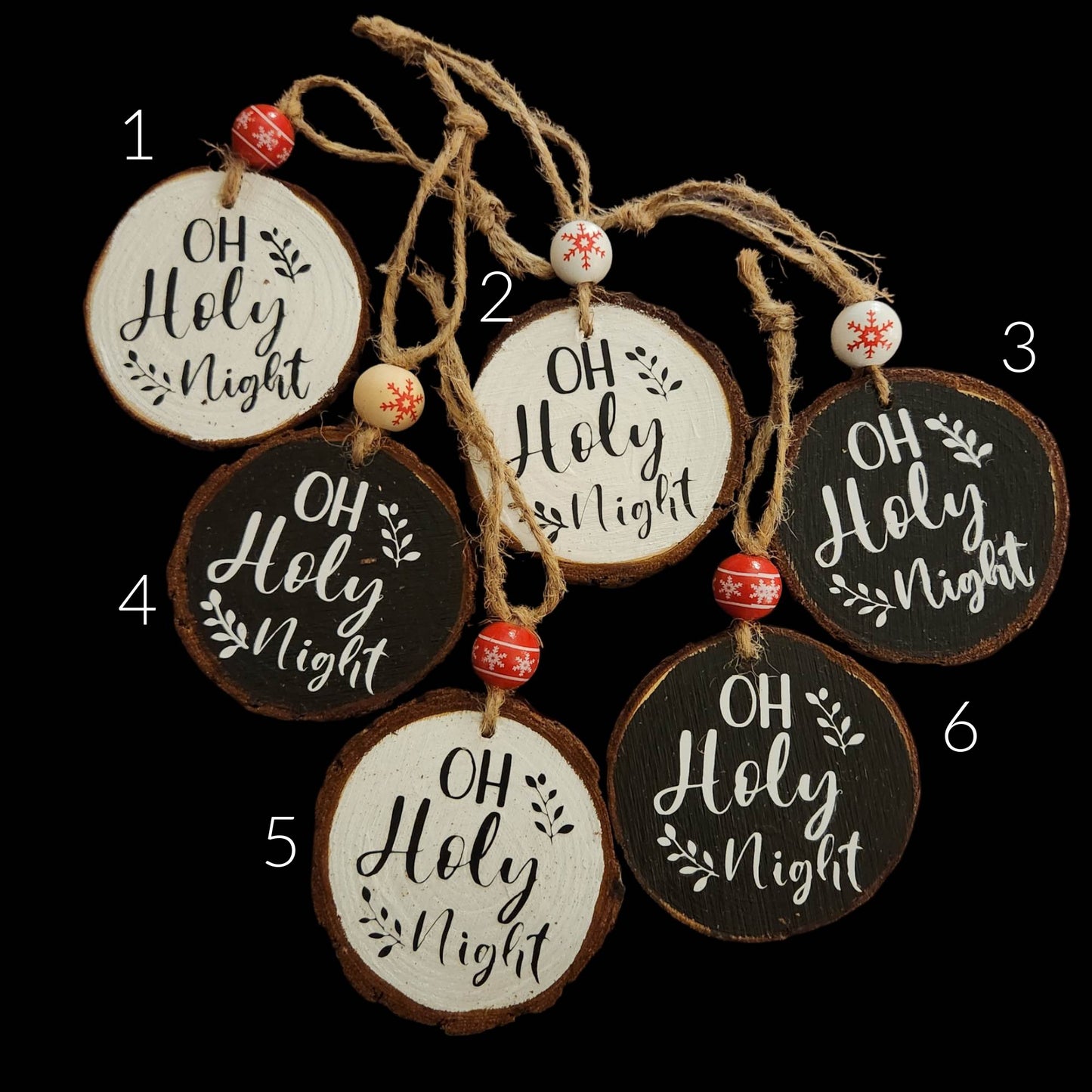 Wood Slice Christmas Ornaments - Decorative Bead